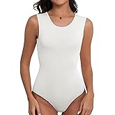 DSPSAM Cute Sleeveless Tank Tops Bodysuit for Women Crew Neck Casual 2026 Summer Tops