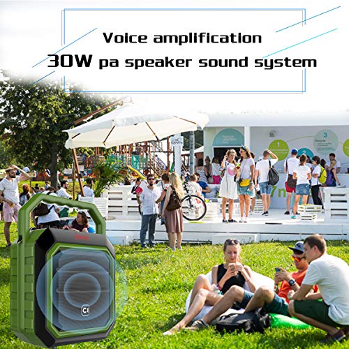 Portable PA Speaker System Wireless Mic - 30W Microphone Speaker Rechargeable Battery Powered Outdoor Sound Stereo Bluetooth Voice Amplifier Amplification Set, Support USB/AUX Input/SD/MP3/FM/Record - Thumbnail 6