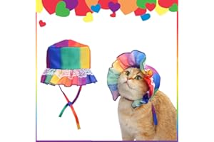 ON-AIRSTORE Pride Month Dogs Cats Costume Bucket Hat Gay Pride Rainbow Adjustable Pet Visor Hats, Pets Sun Cap Costume Accessories for Cats Dogs Small Pets Gay Pride Month Party Daily Clothes Costume Supplies (S)