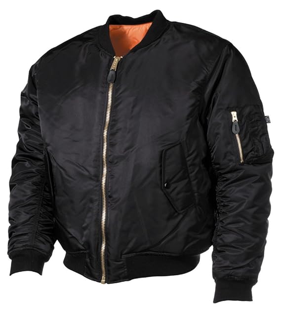 MFH US Pilotenjacke MA1, Mod, schwarz, Bomberjacke + Größenangabe