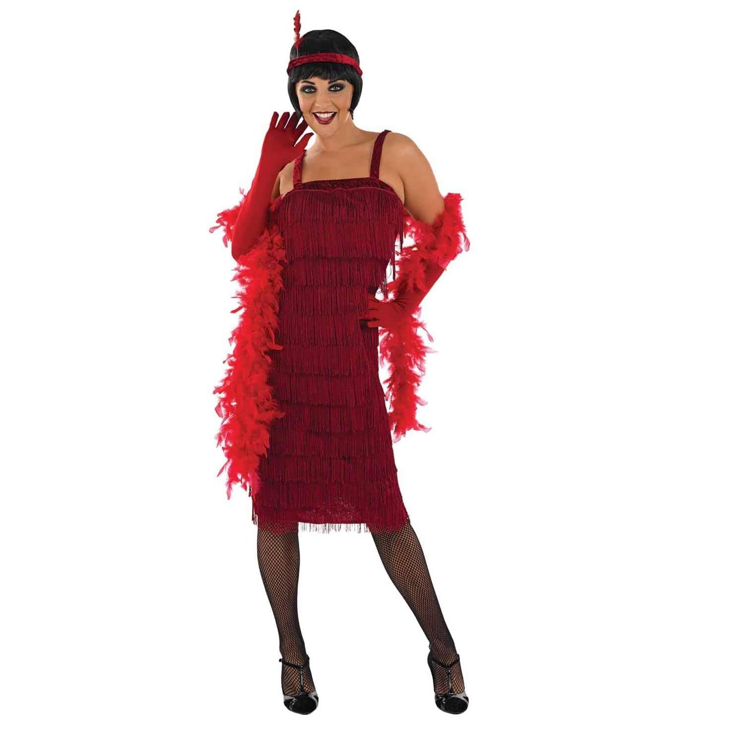 Fun Shack Womens 20s Red Flapper Girl Costume Adults Fringed Decades Dress XX-Large