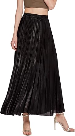 velvet pleated maxi skirt