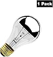 Half-Chrome Light Bulb - Incandescent Light Bulbs 60 Watt - A19 Shape - E26 Medium Base - 120 Volt - 2700K Décor Lighting - 1 Pack - GoodBulb