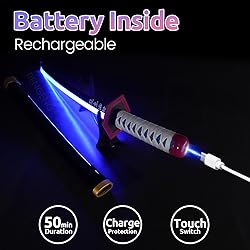 RENGENG Light Up Giyu Sword, 30 Inches Rechargeable