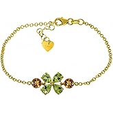 Galaxy Gold GG Peridot Flower Bracelet with Citrine Accents in 14k Yellow Gold