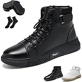 EARFORU Genuine Leather Orthopedic Boots, Leather Walking & Work Boots with Cushioned Insoles for Foot Stability, Comfortable Arch