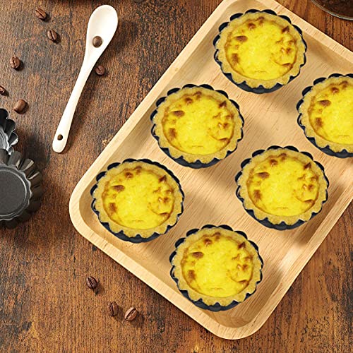 Egg Tart Molds 6Pcs Tart Pan 2.6inch, Mini Carbon Steel Non Stick Tart Pans, Tart Molds For Baking (2.6inch)