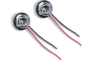 awlbed 2 PCS Automotive 1156 Turn Signal Bulb Socket Connector, BA15S 180 Degree Pure Copper Terminal and Extension Wire Harness, Insulated Nylon Base, Universal for Cars Bulb Standard Adapter (Gray)