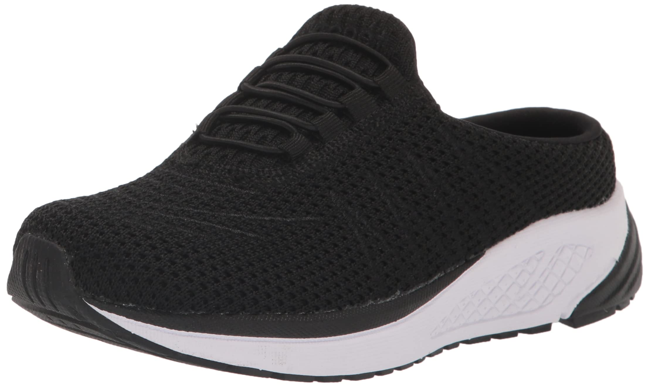 Propét Women’s Tour Knit Slide Sneakers, Black, 11 Narrow US