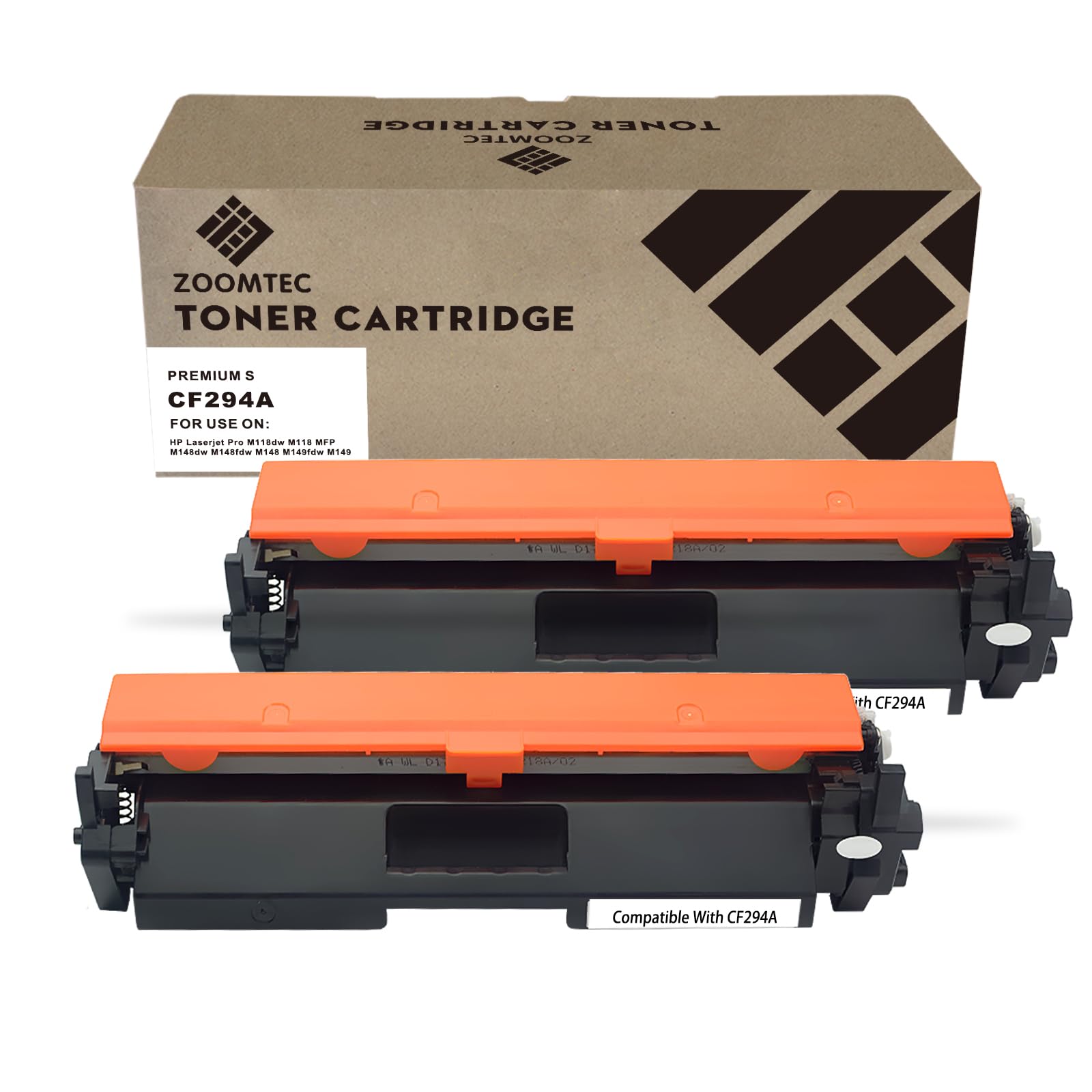 ZOOMTEC Replacement for HP CF294A 94A CF294X Toner Cartridge Compatible for HP Laserjet Pro MFP M118dw M118 M148dw M148fdw M148 M149fdw M149 (2 Black)