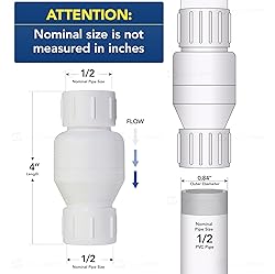 Midline Valve 4I2U12 PVC Inline Check Valve for