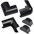 D-Line Large Cable Raceway Accessory Pack, Join 2in x 1in Cord Cover Lengths, 5 Accessories Included, Hide Cords Around a Variety of Angles - Black