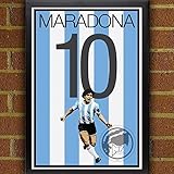 Diego Maradona Poster - Argentina Soccer Art