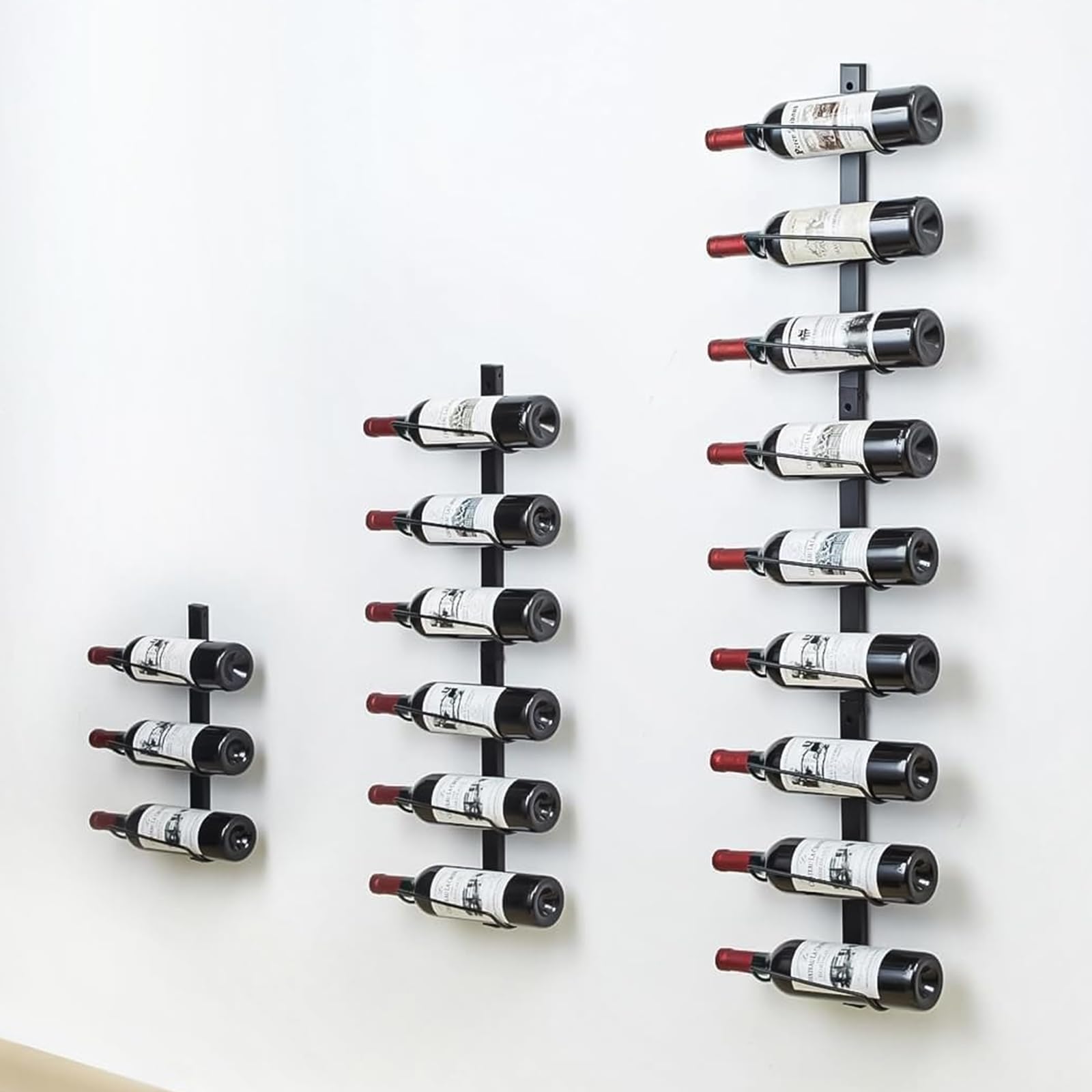 Photo 1 of Sonyabecca 9 Bottle Wall Wine Rack - DIY Detachable Wine Storage Organizer, Wall Mount Used As One or Three, Bottle Display Holder for Kitchen, Pantry, Dining Room, Bar, Cellar