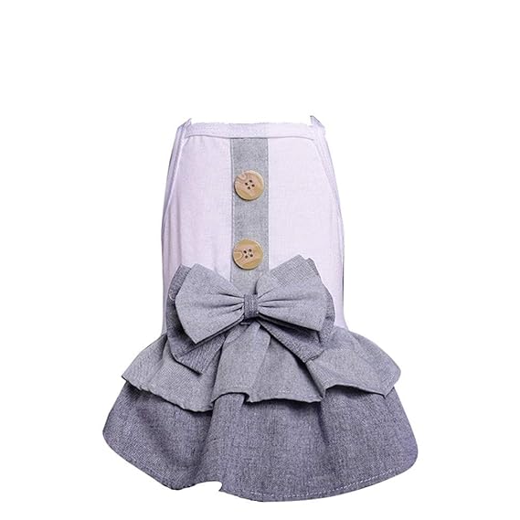 Hawkimin Haustier Kleid Frühling und Sommer Mode British Button Polyester Rock Welpen Hunde Kostüm Blase Rock Hemd Ärmelloses