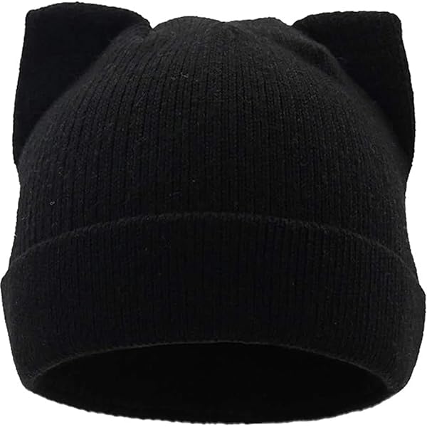 【新品】Cat ear l eyelet knit beanie LUCKYBUNNY Cat Ear Beanie for Women Girls, Autumn Winter Knit Cuff