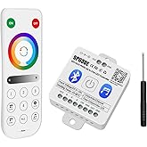 SP630E Bluetooth LED Controller Kit, 4 Zones 2.4GHz RF RB3 Remote & APP Control, DC5V-24V, Support FCOB/COB/SMD PWM & SPI Add