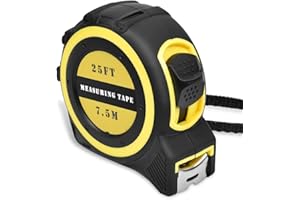 CZXNBI Tape Measure 25 Ft - Metal Retractable Tape Measure with Metric and Inches, Easy Read Steel Tape Measure, 1-inch Wide X 25 Foot (25 Feet)