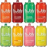 bubly Sparkling Water Sampler, Variety Pack, All 8 Flavors, 12 Ounce Cans (18 Count)