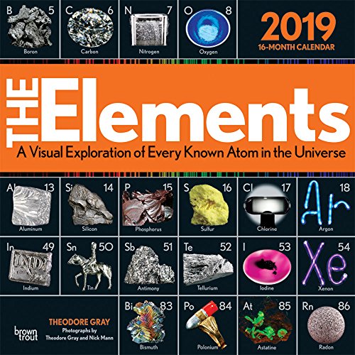 The Elements 2019 12 x 12 Inch Monthly Square Wall Calendar by Hachette, Chemistry Atoms Tabular Electron by