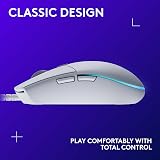 Logitech G203 Lightsync Gaming Mouse 8000 DPI 6 Programmable Buttons White view 7