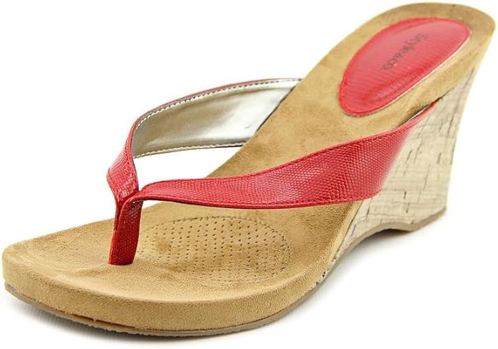 Amazon.com | Style & Co Chicklet Womens Size 8.5 Red Wedge Sandals Shoes | Platforms & Wedges