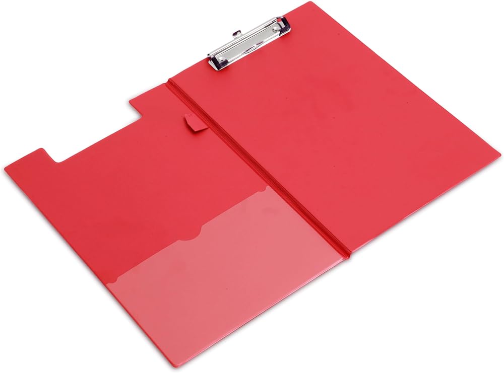 Rapesco VFDCB0R3 Foldover Clipboard with Pocket A4+ Red