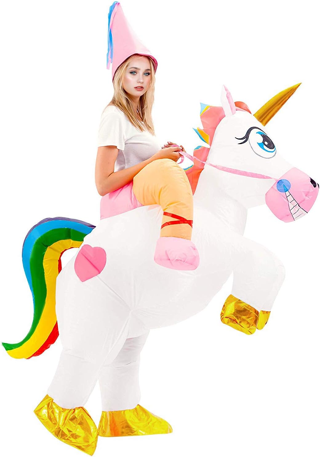 VAMEI Inflatable Unicorn Costume Adult Halloween Fancy Dress Blow Up Party Cosplay Costume Party Favour Supplies
