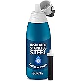 Brita Stainless Steel Premium Filtering Water Bottle, BPA-Free, Reusable, Insulated, Replaces 300 Plastic Water Bottles, Filter Lasts 2 Months or 40 Gallons, Includes 1 Filter, Marina - 32 oz