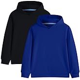 Comche 2 Pack Cotton Kids Hoodies Light Weight Sweatshirts (Thin) Boys Girls Fall Spring Long Sleeve Pullover Toddlers Tops