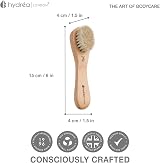 Hydrea London Face Brush Natural Bristle Dry Exfoliator Gentle Scrub Beechwood view 3