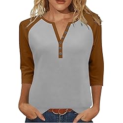 Womens 3/4 Sleeve Tops and Blouses Plus Size