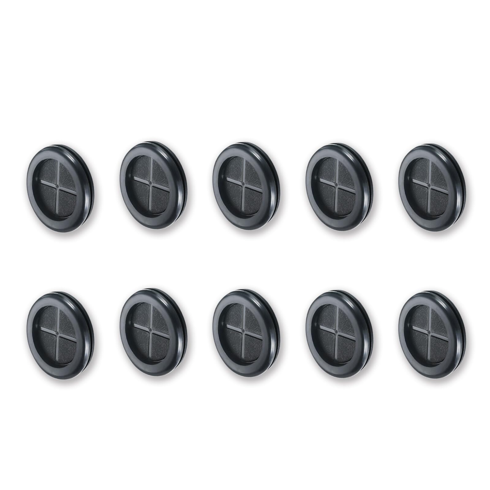 35mm Rubber Grommet, 10 Pcs Round Hole Cover, Wire Tidies Organizer Management Grommets for Machine, Black