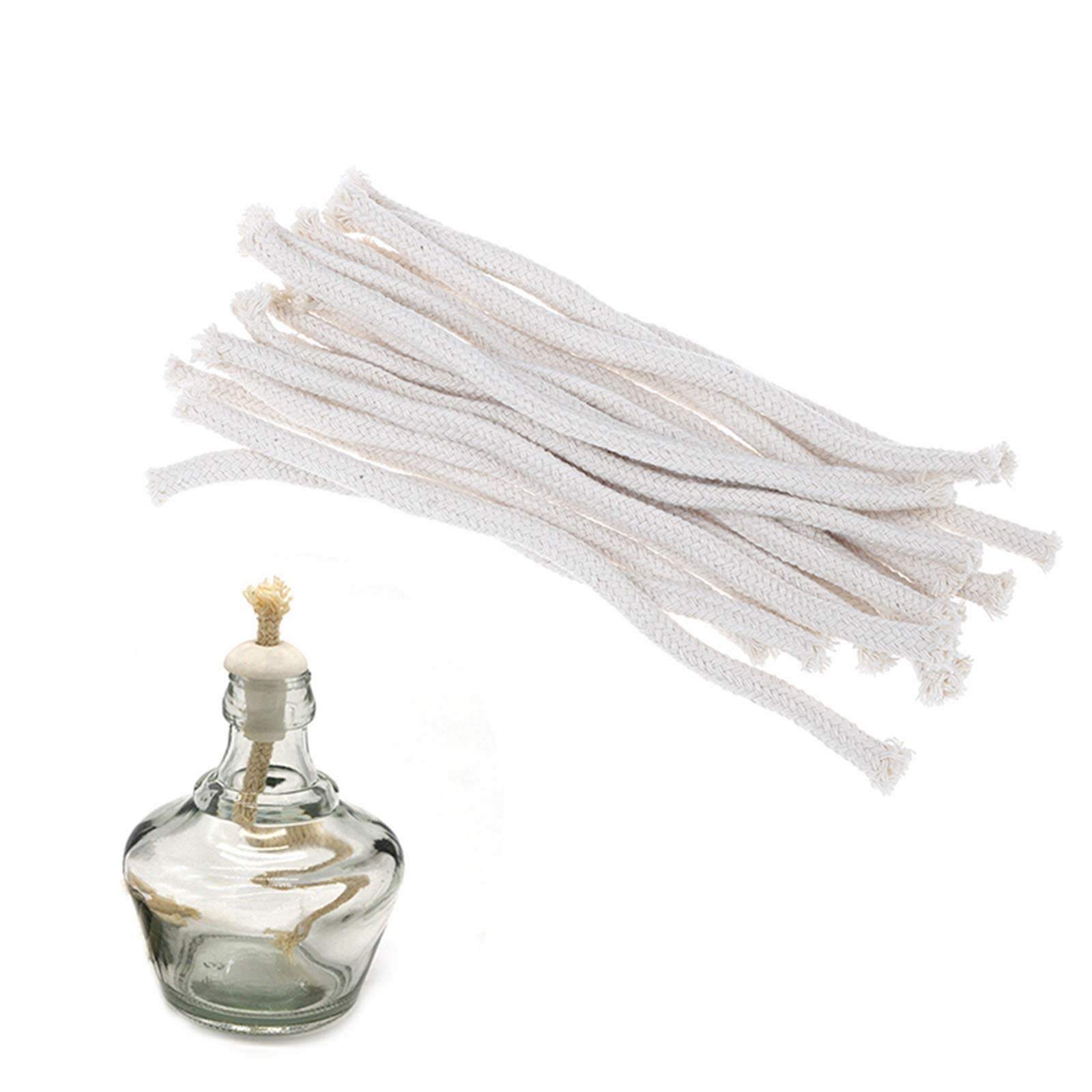Cotton Oil Lamp Wires, 50PCS Round Hollow Oil Lamp Wick Cotton Replacement Wick Light Wicks for Candle Garden Torch Burner
