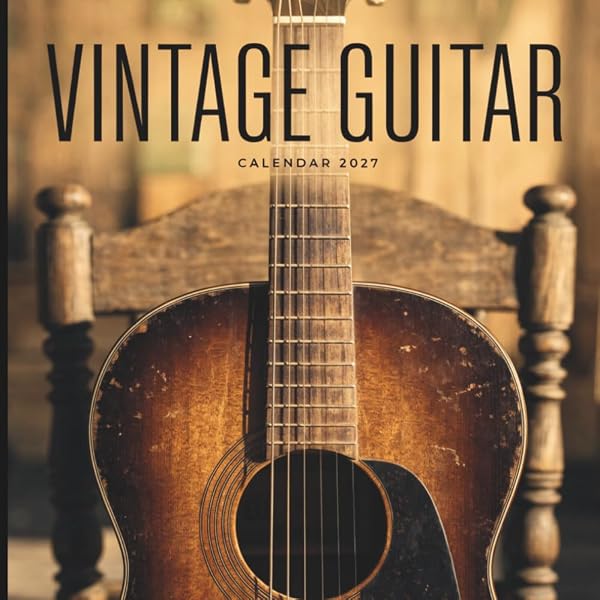 Vintage Guitars | 2026 12 x 24 Inch (Hanging) Monthly Square Wall