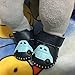 Lidiano Baby Non Slip Rubber Sole Cartoon First Walking Slippers Crib Shoes Newborn Infant Toddler Training Shoes (6-12 Months, Blue Car)