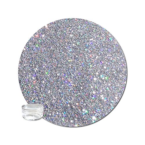 Glitter My World! Ultra Fine Glitter Holographic: Centauri Silver Mini Jar