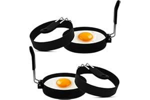 Eggssentials Egg Rings for Frying Eggs Pack of 4 Egg ring Large 3.5 - Non-Stick Pancake Mold Maker & Egg Mold for Breakfast Sandwiches.