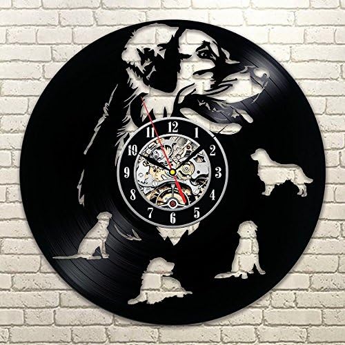 Labrador Golden Retriever Dog Gift Vinyl Record Designed Wall Clock - Decorate your home with Decor Vintage Art - Best gift for friend, man and boy - Win a prize for feedback