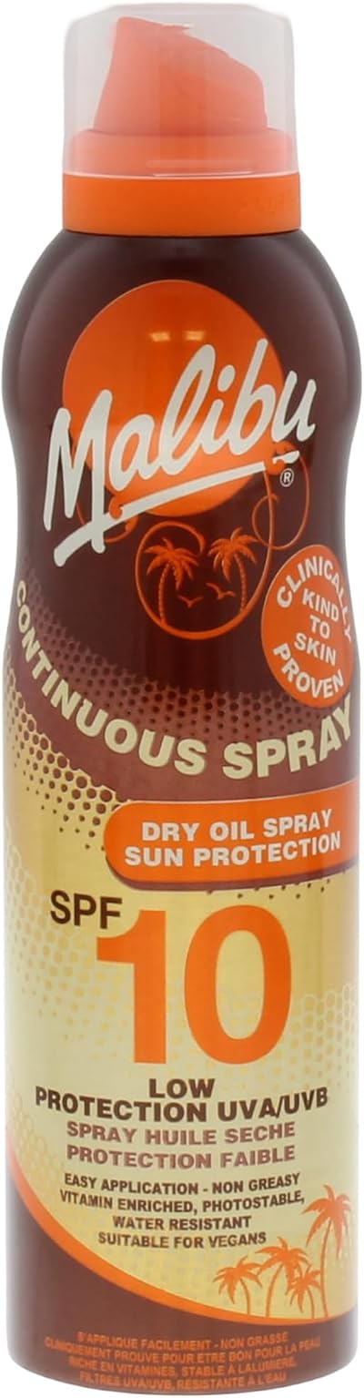 Malibu Sun SPF 15 Continuous Dry Oil Spray with Shea Butter 175ml
