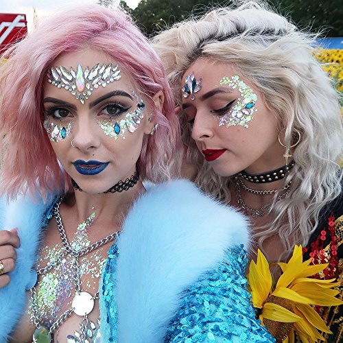 Face Jewels, Ynredee 6 Sets Women Mermaid Rave Festival Glitter Body