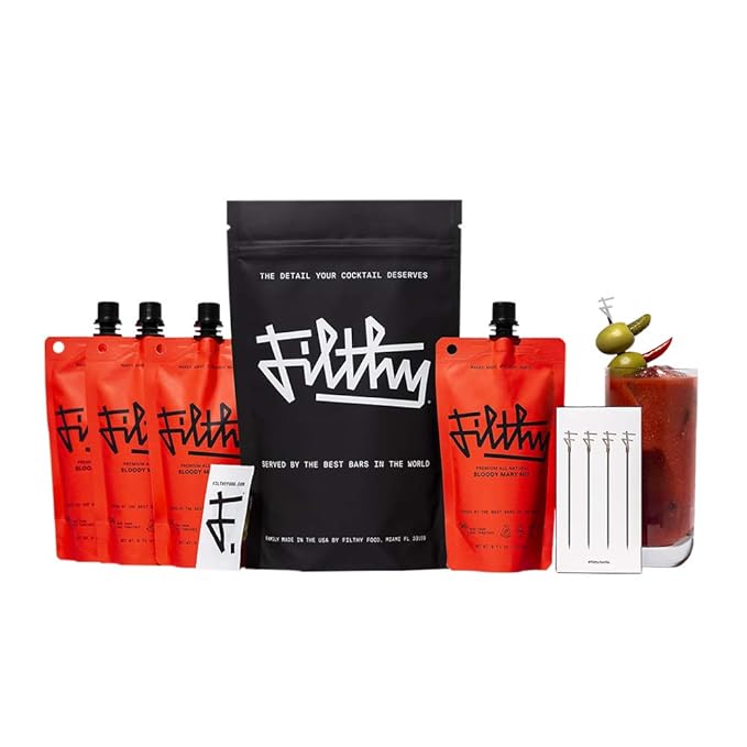 Filthy Food Bloody Mary Cocktail Kit 4 8oz Bloody Mary Mix Pouches