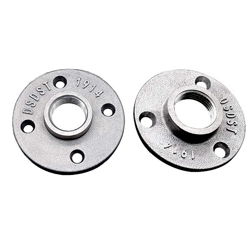2PCS 3/4 Floor Flange Aluminium Alloy Pipe Fittings Wall Floor Flange Holes Flange Threaded Flange Malleable Iron Pipe Flange Vintage Industrial for DIY Craft Decoration Kitchen Bedroom Bar Restaurant