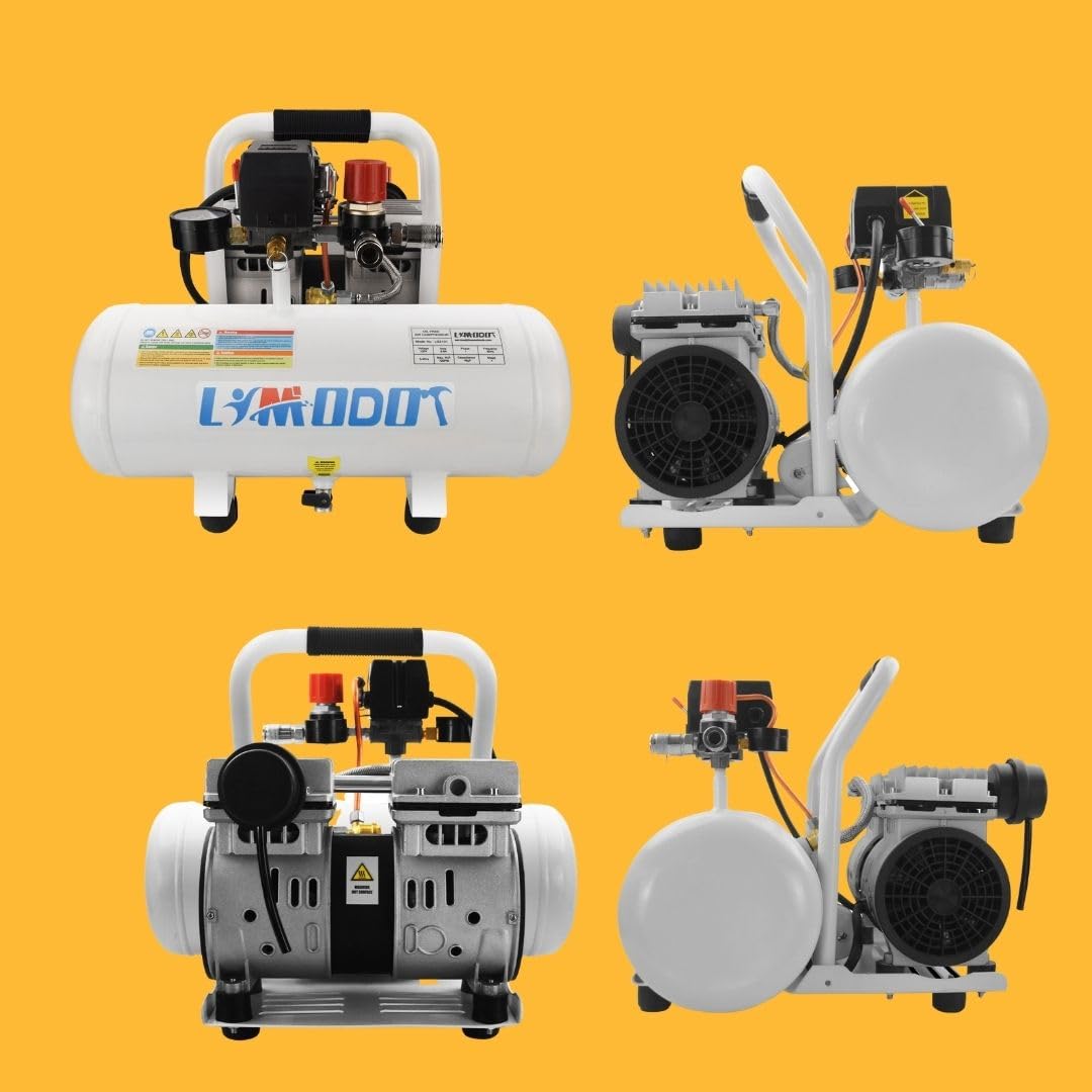 Air Compressor, Ultra Quiet Air Compressor, Only 60dB, 2 Gallon Air Tank, Dual Couplers Supports Two Users, Fast 20s Recovery, Oil-Free, Ideal For Shop, Garage, Car, Pneumatic Tools