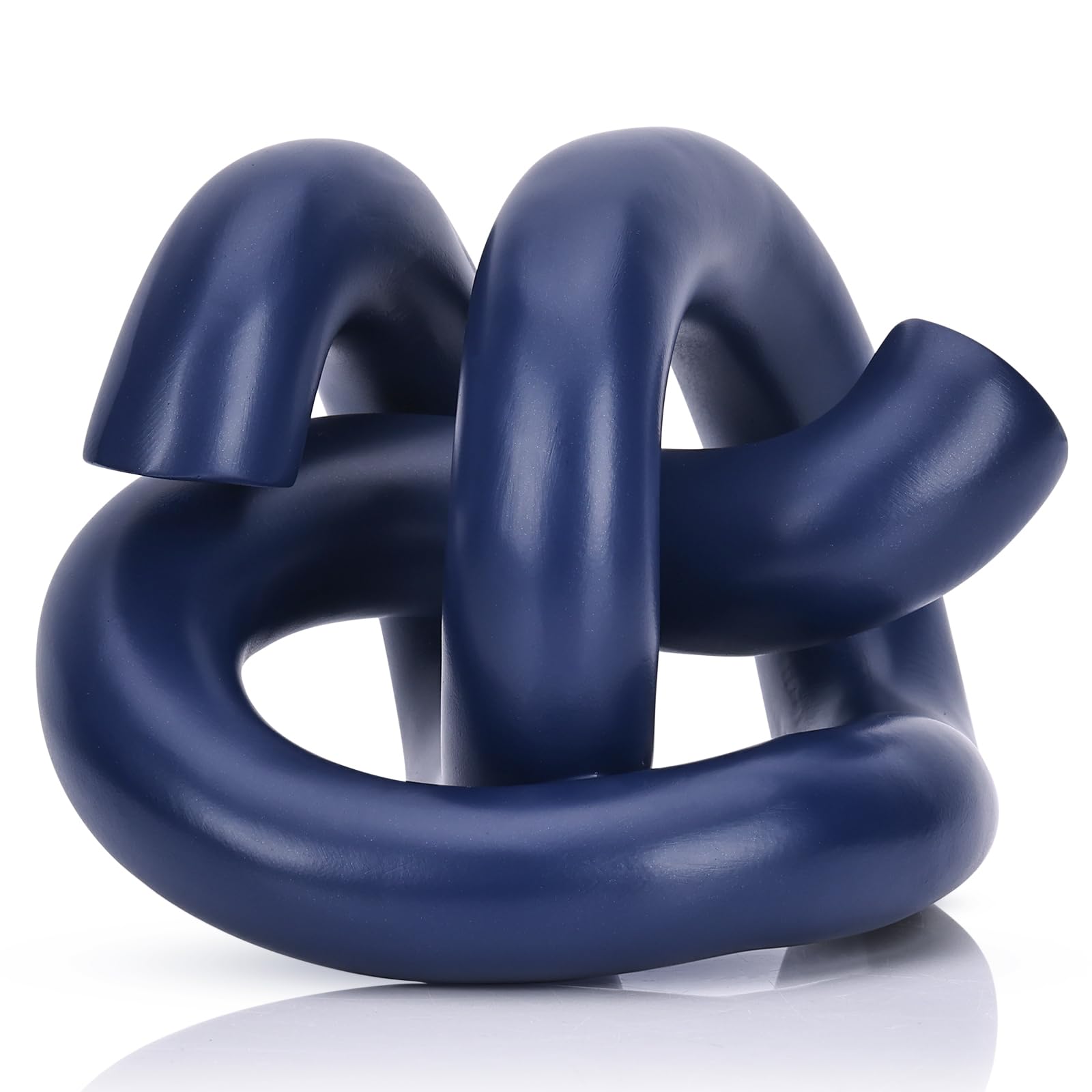 Photo 1 of Funky Abstract Blue Knot Knick Knacks - Navy Blue Accent Decor for Coffee Table & Tv Stand, Modern Geometric Sculpture Scandinavian Minimalist Home Statue Decorative Objects Entryway Bookcase Book