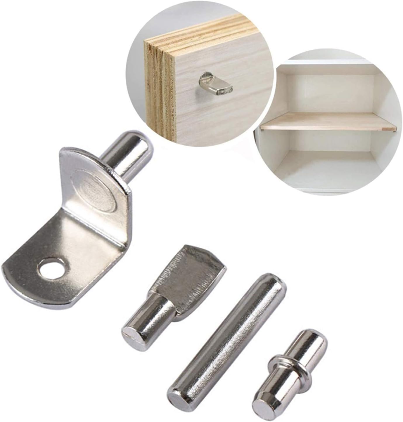 80 Pcs 4 Styles Shelf Support Pegs, Shelf Pins Kit, Shelf Support Cupboard Supports Stainless Steel