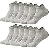 Yoeenstu Women's Everyday Low-Cut Socks 6-Pack - 89% Cotton Blend - Hidden Comfort & Odor Defense