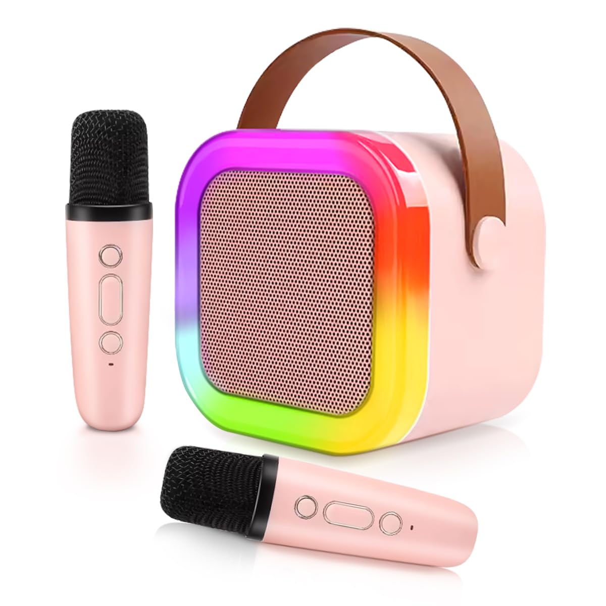 Karaoke Machine for Kids with 2 Microphones, Portable Kids Karaoke Machines for Girls Toys Age 3-15 years with LED Party Lights, Teenage Girls Toys Christmas Birthday Gifts