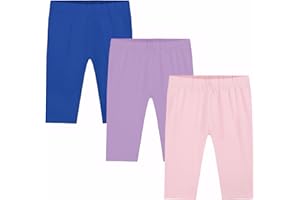 Coralup Girls' Knee Length Cotton Bike Shorts Kids' Summer Casual Sports Shorts 3 Pack 2-8 Years