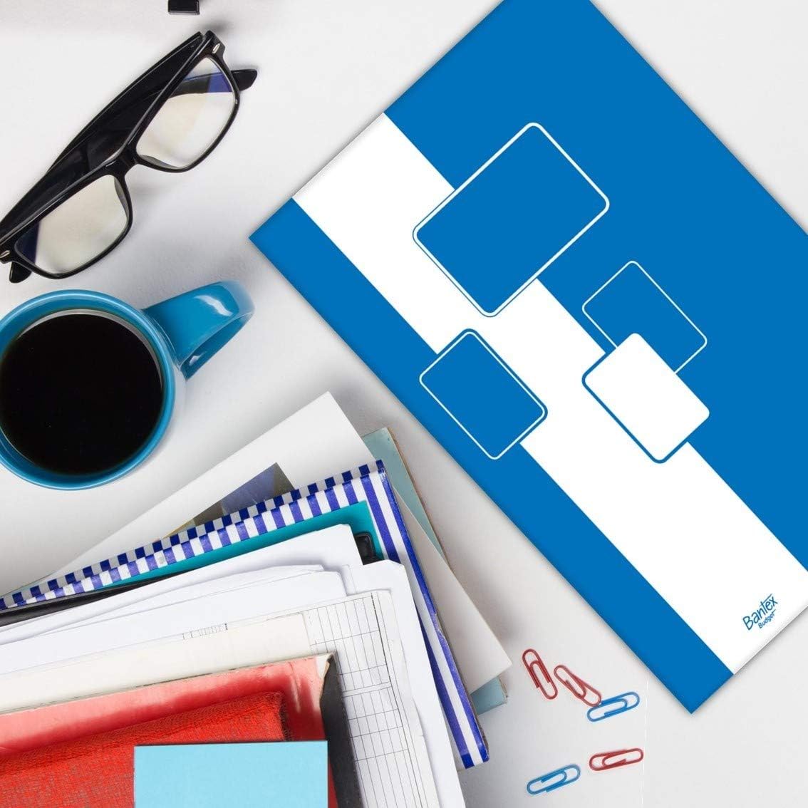4 x A4 Squared Notebook/Letter Pad - 100 Sheets - Bantex Budget, blue - Image 4